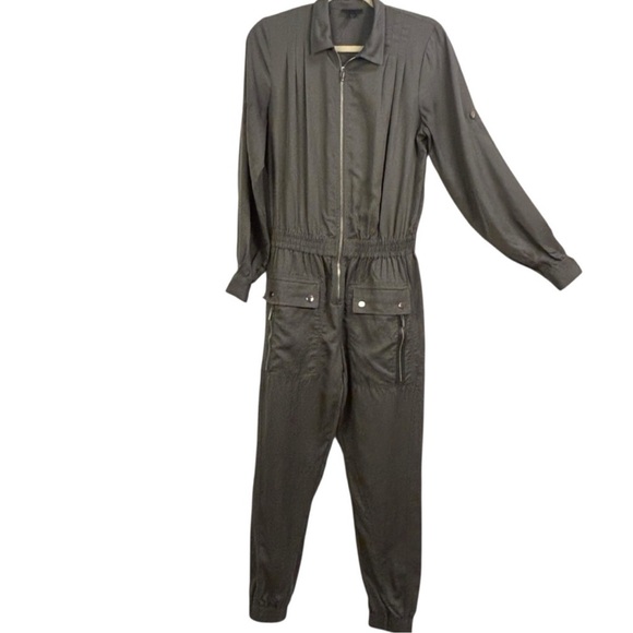 ATM Anthony Thomas Melillo Army Green Washed Lyocell Utility Jumpsuit XS - Picture 2 of 14